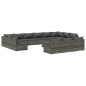 vidaXL 14-tlg. Garten-Lounge-Set mit Kissen Grau Poly Rattan vidaXL 14-tlg. Garten-Lounge-Set mit Kissen Grau Poly Rattan