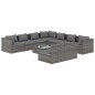 vidaXL 10-tlg. Garten-Lounge-Set mit Kissen Grau Poly Rattan vidaXL 10-tlg. Garten-Lounge-Set mit Kissen Grau Poly Rattan