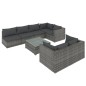 vidaXL 8-tlg. Garten-Lounge-Set mit Kissen Grau Poly Rattan vidaXL 8-tlg. Garten-Lounge-Set mit Kissen Grau Poly Rattan