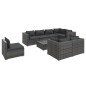 vidaXL 9-tlg. Garten-Lounge-Set mit Kissen Poly Rattan Grau vidaXL 9-tlg. Garten-Lounge-Set mit Kissen Poly Rattan Grau