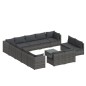 vidaXL 14-tlg. Garten-Lounge-Set mit Kissen Grau Poly Rattan vidaXL 14-tlg. Garten-Lounge-Set mit Kissen Grau Poly Rattan