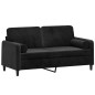 vidaXL 2-Sitzer-Sofa mit Zierkissen Schwarz 140 cm Samt vidaXL 2-Sitzer-Sofa mit Zierkissen Schwarz 140 cm Samt