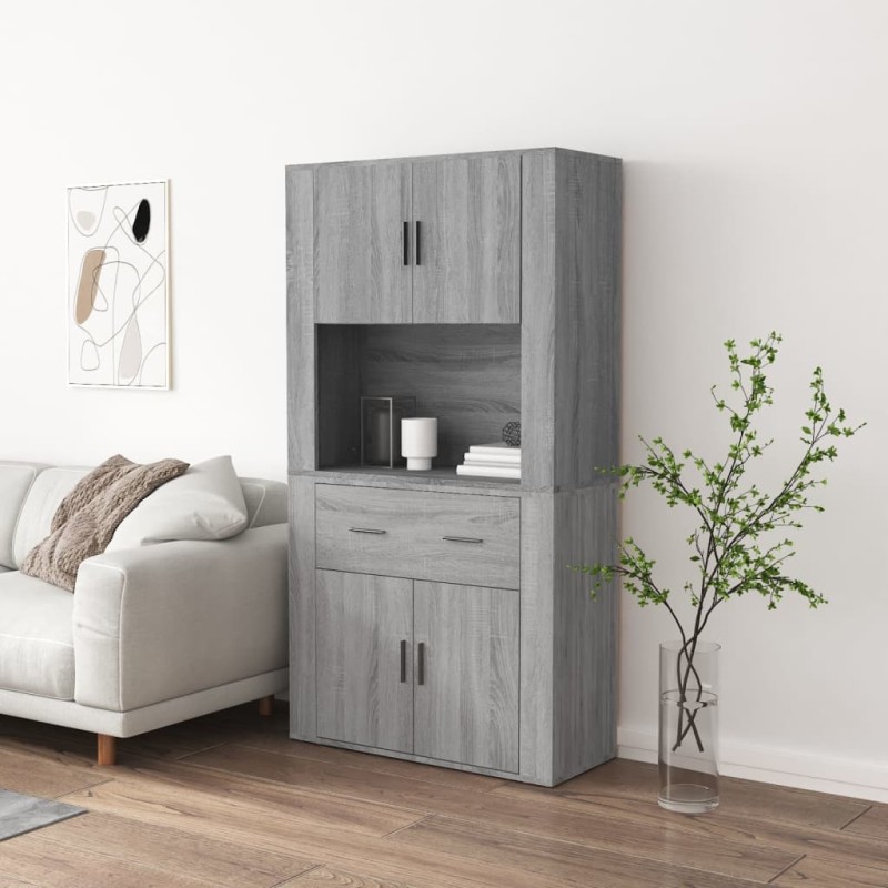 vidaXL Highboard Grau Sonoma Holzwerkstoff vidaXL Highboard Grau Sonoma Holzwerkstoff