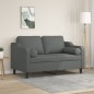 vidaXL 2-Sitzer-Sofa mit Zierkissen Dunkelgrau 120 cm Stoff vidaXL 2-Sitzer-Sofa mit Zierkissen Dunkelgrau 120 cm Stoff