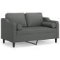 vidaXL 2-Sitzer-Sofa mit Zierkissen Dunkelgrau 120 cm Stoff vidaXL 2-Sitzer-Sofa mit Zierkissen Dunkelgrau 120 cm Stoff