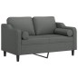 vidaXL 2-Sitzer-Sofa mit Zierkissen Dunkelgrau 120 cm Stoff vidaXL 2-Sitzer-Sofa mit Zierkissen Dunkelgrau 120 cm Stoff