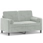 vidaXL 2-Sitzer-Sofa mit Zierkissen Hellgrau 120 cm Samt vidaXL 2-Sitzer-Sofa mit Zierkissen Hellgrau 120 cm Samt
