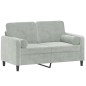 vidaXL 2-Sitzer-Sofa mit Zierkissen Hellgrau 120 cm Samt vidaXL 2-Sitzer-Sofa mit Zierkissen Hellgrau 120 cm Samt