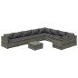 vidaXL 10-tlg. Garten-Lounge-Set mit Kissen Poly Rattan Grau vidaXL 10-tlg. Garten-Lounge-Set mit Kissen Poly Rattan Grau