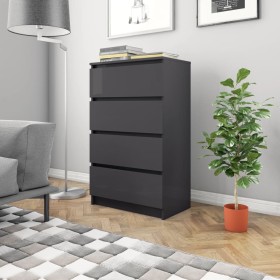 vidaXL Sideboard Hochglanz-Grau 60x35x98,5 cm Holzwerkstoff