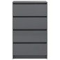 vidaXL Sideboard Hochglanz-Grau 60x35x98,5 cm Holzwerkstoff vidaXL Sideboard Hochglanz-Grau 60x35x98,5 cm Holzwerkstoff