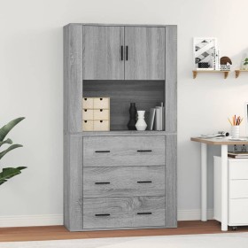 vidaXL Highboard Grau Sonoma Holzwerkstoff