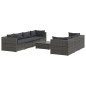 vidaXL 8-tlg. Garten-Lounge-Set mit Kissen Poly Rattan Grau vidaXL 8-tlg. Garten-Lounge-Set mit Kissen Poly Rattan Grau