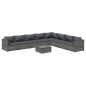 vidaXL 9-tlg. Garten-Lounge-Set mit Kissen Poly Rattan Grau vidaXL 9-tlg. Garten-Lounge-Set mit Kissen Poly Rattan Grau