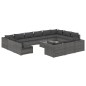 vidaXL 14-tlg. Garten-Lounge-Set mit Kissen Grau Poly Rattan vidaXL 14-tlg. Garten-Lounge-Set mit Kissen Grau Poly Rattan