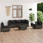 vidaXL 6-tlg. Garten-Lounge-Set mit Kissen Poly Rattan Grau vidaXL 6-tlg. Garten-Lounge-Set mit Kissen Poly Rattan Grau