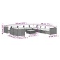 vidaXL 12-tlg. Garten-Lounge-Set mit Kissen Grau Poly Rattan vidaXL 12-tlg. Garten-Lounge-Set mit Kissen Grau Poly Rattan