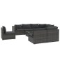 vidaXL 9-tlg. Garten-Lounge-Set mit Kissen Poly Rattan Grau vidaXL 9-tlg. Garten-Lounge-Set mit Kissen Poly Rattan Grau