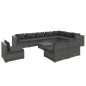 vidaXL 11-tlg. Garten-Lounge-Set mit Kissen Poly Rattan Grau vidaXL 11-tlg. Garten-Lounge-Set mit Kissen Poly Rattan Grau