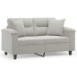 vidaXL 2-Sitzer-Sofa mit Kissen Hellgrau 120 cm Mikrofasergewebe vidaXL 2-Sitzer-Sofa mit Kissen Hellgrau 120 cm Mikrofasergewebe