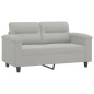vidaXL 2-Sitzer-Sofa mit Kissen Hellgrau 120 cm Mikrofasergewebe vidaXL 2-Sitzer-Sofa mit Kissen Hellgrau 120 cm Mikrofasergewebe