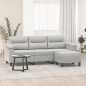 vidaXL 3-Sitzer-Sofa mit Hocker Hellgrau 180 cm Mikrofasergewebe vidaXL 3-Sitzer-Sofa mit Hocker Hellgrau 180 cm Mikrofasergewebe