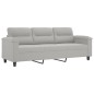vidaXL 3-Sitzer-Sofa mit Hocker Hellgrau 180 cm Mikrofasergewebe vidaXL 3-Sitzer-Sofa mit Hocker Hellgrau 180 cm Mikrofasergewebe