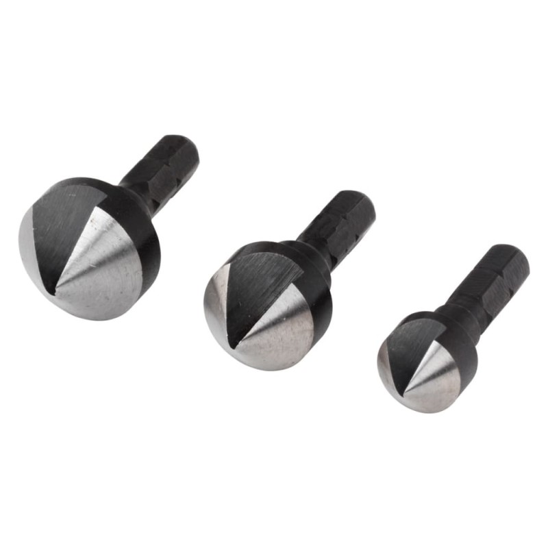 wolfcraft 3-tlg. Versenkbohrer-Set Stahl 2584000 wolfcraft 3-tlg. Versenkbohrer-Set Stahl 2584000