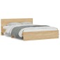vidaXL Bettgestell mit Kopfteil Sonoma-Eiche 150x200 cm vidaXL Bettgestell mit Kopfteil Sonoma-Eiche 150x200 cm