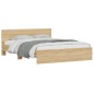 vidaXL Bettgestell mit Kopfteil Sonoma-Eiche 150x200 cm vidaXL Bettgestell mit Kopfteil Sonoma-Eiche 150x200 cm