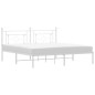vidaXL Bettgestell mit Kopfteil Metall Weiß 180x200 cm vidaXL Bettgestell mit Kopfteil Metall Weiß 180x200 cm