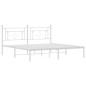 vidaXL Bettgestell mit Kopfteil Metall Weiß 180x200 cm vidaXL Bettgestell mit Kopfteil Metall Weiß 180x200 cm