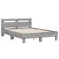 vidaXL Bettgestell mit Kopfteil Grau Sonoma 135x190 cm Holzwerkstoff vidaXL Bettgestell mit Kopfteil Grau Sonoma 135x190 cm Holzwerkstoff