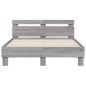 vidaXL Bettgestell mit Kopfteil Grau Sonoma 135x190 cm Holzwerkstoff vidaXL Bettgestell mit Kopfteil Grau Sonoma 135x190 cm Holzwerkstoff