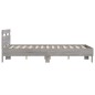vidaXL Bettgestell mit Kopfteil Grau Sonoma 135x190 cm Holzwerkstoff vidaXL Bettgestell mit Kopfteil Grau Sonoma 135x190 cm Holzwerkstoff