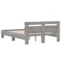 vidaXL Bettgestell mit Kopfteil Grau Sonoma 135x190 cm Holzwerkstoff vidaXL Bettgestell mit Kopfteil Grau Sonoma 135x190 cm Holzwerkstoff