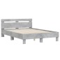 vidaXL Bettgestell mit Kopfteil Betongrau 135x190 cm Holzwerkstoff vidaXL Bettgestell mit Kopfteil Betongrau 135x190 cm Holzwerkstoff