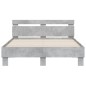 vidaXL Bettgestell mit Kopfteil Betongrau 135x190 cm Holzwerkstoff vidaXL Bettgestell mit Kopfteil Betongrau 135x190 cm Holzwerkstoff