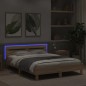 vidaXL Bettgestell mit Kopfteil LED-Beleuchtung Sonoma-Eiche 140x200cm vidaXL Bettgestell mit Kopfteil LED-Beleuchtung Sonoma-Eiche 140x200cm