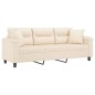 vidaXL 3-Sitzer-Sofa mit Kissen Beige 180 cm Mikrofasergewebe vidaXL 3-Sitzer-Sofa mit Kissen Beige 180 cm Mikrofasergewebe