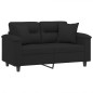 vidaXL 2-Sitzer-Sofa mit Kissen Schwarz 120 cm Mikrofasergewebe vidaXL 2-Sitzer-Sofa mit Kissen Schwarz 120 cm Mikrofasergewebe