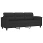 vidaXL 3-Sitzer-Sofa mit Kissen Schwarz 180 cm Mikrofasergewebe vidaXL 3-Sitzer-Sofa mit Kissen Schwarz 180 cm Mikrofasergewebe
