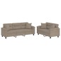 vidaXL 2-tlg. Sofagarnitur mit Kissen Taupe Mikrofasergewebe vidaXL 2-tlg. Sofagarnitur mit Kissen Taupe Mikrofasergewebe