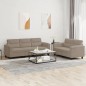 vidaXL 2-tlg. Sofagarnitur mit Kissen Taupe Mikrofasergewebe vidaXL 2-tlg. Sofagarnitur mit Kissen Taupe Mikrofasergewebe