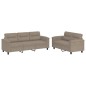vidaXL 2-tlg. Sofagarnitur mit Kissen Taupe Mikrofasergewebe vidaXL 2-tlg. Sofagarnitur mit Kissen Taupe Mikrofasergewebe