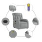 vidaXL Massagesessel mit Aufstehhilfe Hellgrau Stoff vidaXL Massagesessel mit Aufstehhilfe Hellgrau Stoff