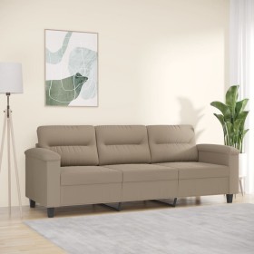 vidaXL 3-Sitzer-Sofa Taupe 180 cm Mikrofasergewebe