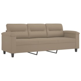 vidaXL 3-Sitzer-Sofa Taupe 180 cm Mikrofasergewebe