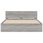 vidaXL Bettgestell mit Kopfteil Grau Sonoma 150x200 cm