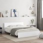 vidaXL Bettgestell mit Kopfteil Weiß 140x200 cm vidaXL Bettgestell mit Kopfteil Weiß 140x200 cm